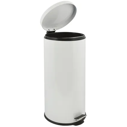 MSV badkamer/toilet pedaalemmer - wit - 30 liter - 29 x 63 cm 3