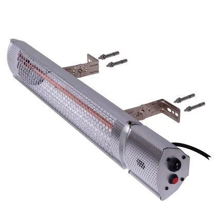 VONROC Heater Marsili 2000W – 2 Warmteniveaus – Zilver – Lowglare element – Met afstandsbediening 8