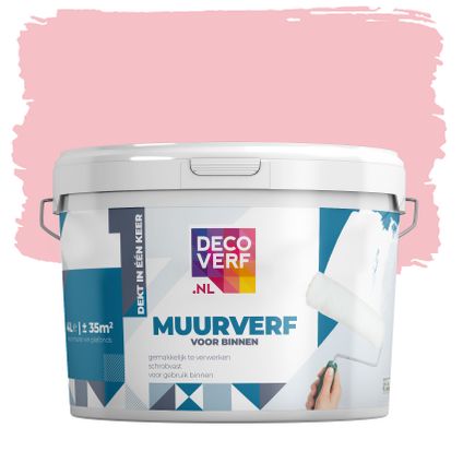 Decoverf muurverf marshmallow roze, 4L