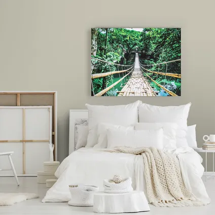 Canvas met MDF frame | Jungle Loopbrug | Grootschalige Wanddecoratie | 75x100 cm 2