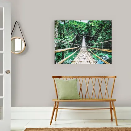 Canvas met MDF frame | Jungle Loopbrug | Grootschalige Wanddecoratie | 75x100 cm 3