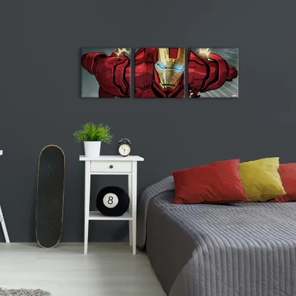 Set de 3 toiles imprimées Iron Man Classic 30 x 90cm Multicolore 2