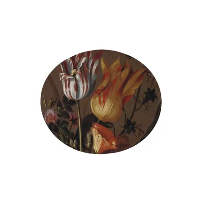 Stilleven met Bloemen - Canvas Ovaal - 50x70 cm 3
