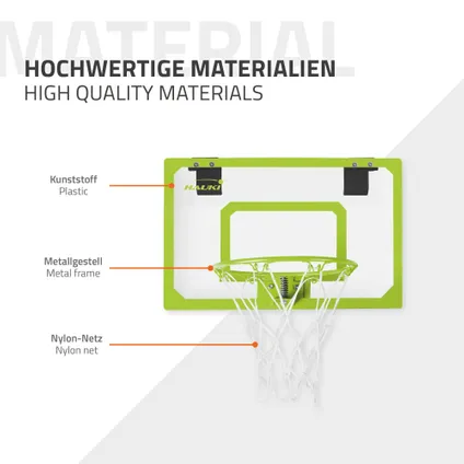 Basketbal Hoepelset met 3 ballen 58x40 cm Groen Nylon en Plastic 5