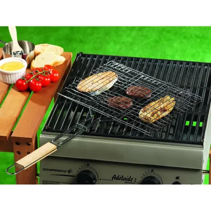 BBQ Collection barbecue rooster - klem grill - metaal/hout - 55 x 35 x 2 cm 3