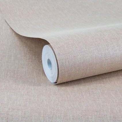 Decomode papier peint intissé Linen shimmer brun doux 3
