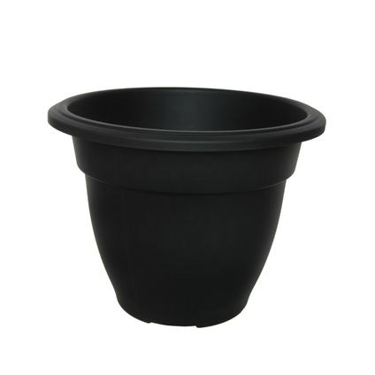 Whitefurze Plantenbak - zwart - kunststof - D38 x H29 cm