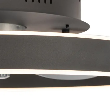 QAZQA Plafondventilator zwart incl. LED met afstandsbediening - Maddy 2