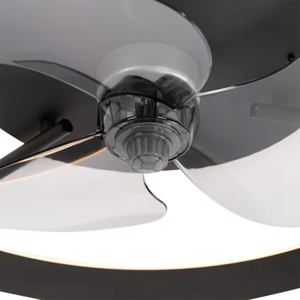 QAZQA Plafondventilator zwart incl. LED met afstandsbediening - Maddy 5