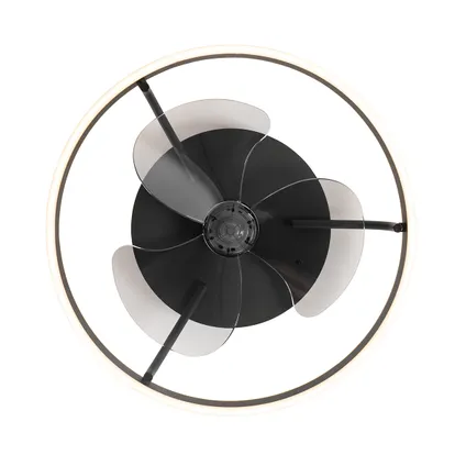 QAZQA Plafondventilator zwart incl. LED met afstandsbediening - Maddy 10