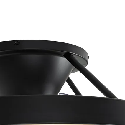 QAZQA Ventilateur de plafond intelligent noir avec LED avec télécommande - Dave 5
