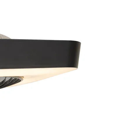 QAZQA Smart plafondventilator vierkant zwart incl. LED dimbaar - Climo 5