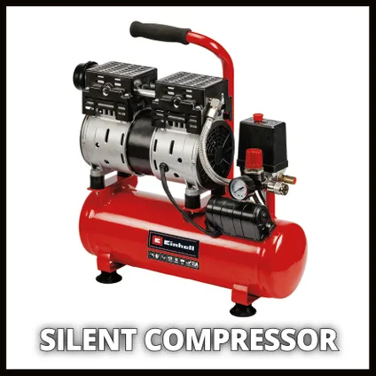 Compresseur silencieux Einhell sans huile TE-AC Silent - 550W - 6L- 8 bar 2