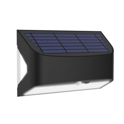 Xanlite solar wandlamp groot zwart met sensor