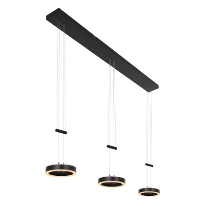Steinhauer hanglamp Piola 3 lichts L 120cm zwart