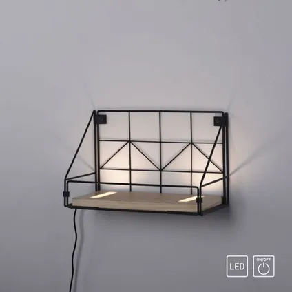 Applique Paul Neuhaus Etagère LED L 30cm marron noir 4
