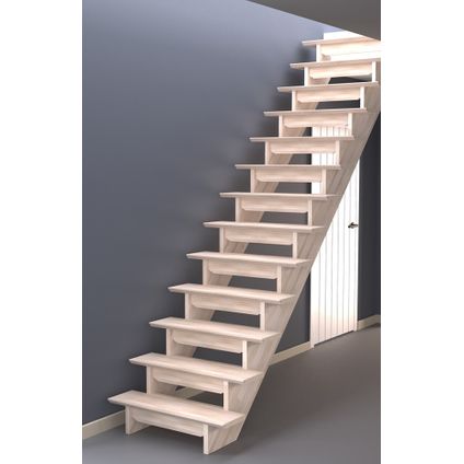 Escalier droit DELTA - hêtre - Main courante balustre bois
