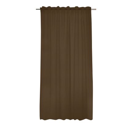 Gordijn lichtdoorlatend Dakota bruin haken 135 x 260 cm