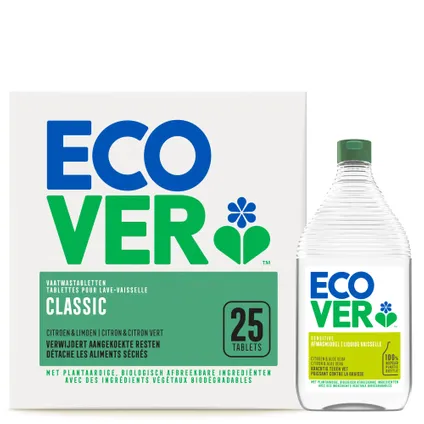 Ecover Tablettes Lave-Vaisselle Classic Box 300 pcs + 950ML Liquide Vaisselle 2
