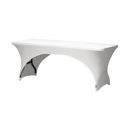 Perel Hoes voor tafel, wit, rechthoekig met boogvorm, 180x75x74cm, Boogvorm, Polyester