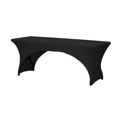 Perel Hoes voor tafel, zwart, rechthoekig met boogvorm, 180x75x74cm, Boogvorm, Polyester