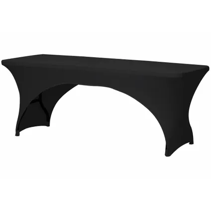 Perel Hoes voor tafel, zwart, rechthoekig met boogvorm, 180x75x74cm, Boogvorm, Polyester