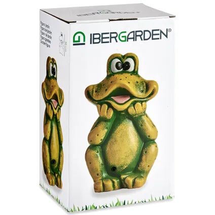 Ibergarden Tuinbeeld kikker - keramiek - H30 cm - groen mix kleuren 4