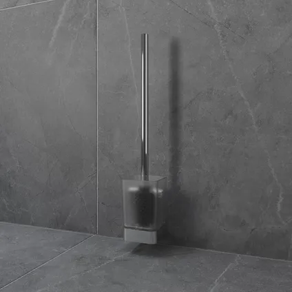 Luzzo® Piazzo Messing Toiletborstel met wand houder - chroom 3