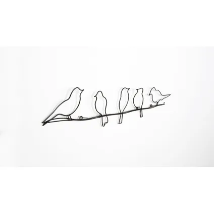 Vogeltjes - Metal Art - Donkergrijs - 12,5x60 cm 5