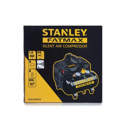 Stanley Fatmax stille compressor olievrij WDST101/8/6 - 6L - 1PK - 8 bar 2