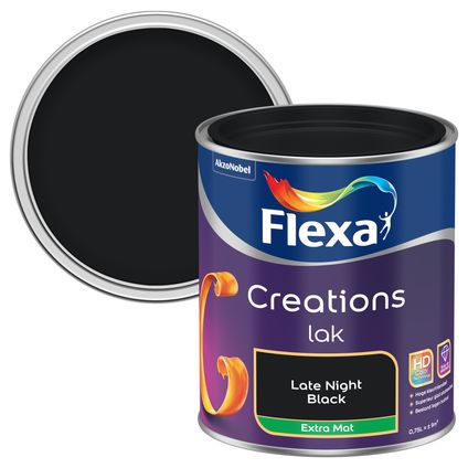 Flexa Creation zwart lak extra mat 750ml