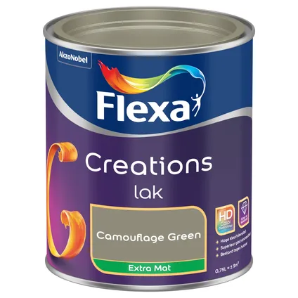 Flexa Creation camouflage green lak extra mat 750ml 2