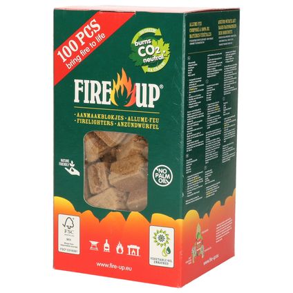 Fire-up Barbecue aanmaakblokjes - 100x - reukloos - niet giftig - BBQ