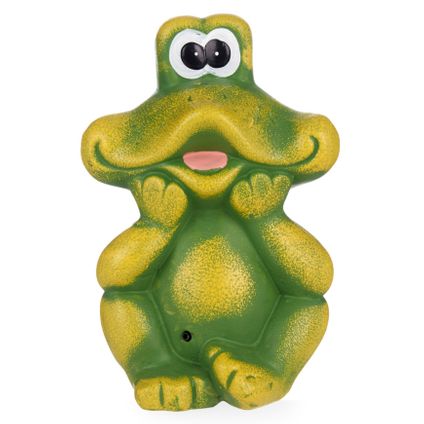 Ibergarden Tuinbeeld kikker - keramiek - H23 cm - groen mix kleuren