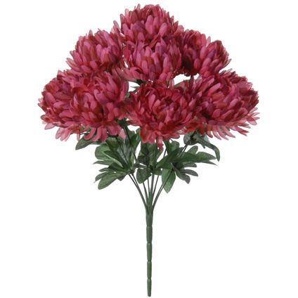 Louis Maes Kunstbloemen boeket rozen - donkerood - H45 cm