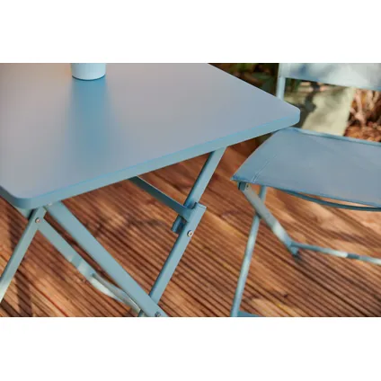 Table de bistro Central Park Stacy pliable bleu clair 60x60cm 3