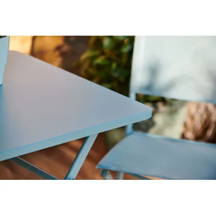 Table de bistro Central Park Stacy pliable bleu clair 60x60cm 4