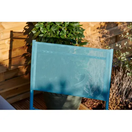 Chaise de jardin Central Park Sevilla Stacy pliable acier/textilène bleu 4