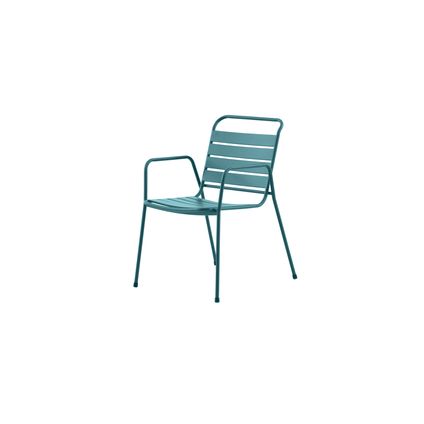 Chaise de jardin Central Park Lily acier empilable bleu océan