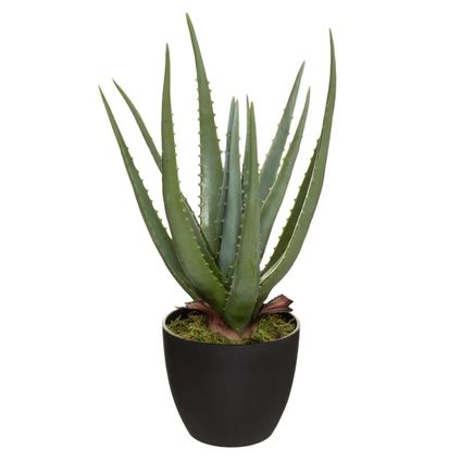 Atmosphera Aloe vera kunstplant - in pot van cement - 42 cm