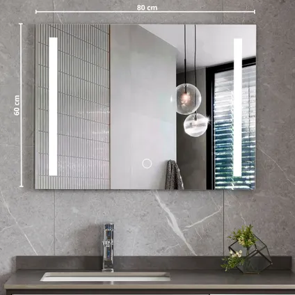LOMAZOO Miroir salle de bain Reyes avec LED 60 x 80 cm 2
