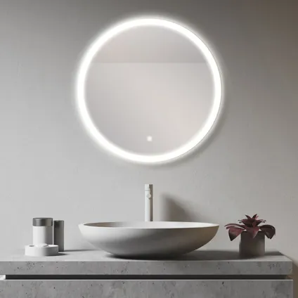 LOMAZOO Miroir salle de bain Seattle avec LED 60 cm rond