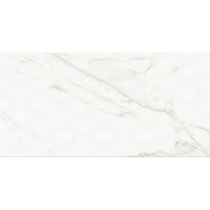 Carrelage mural Stay Classy - Céramique - Texture diamant - Brillant - Blanc - 29,8x59,8cm - 1,25m²