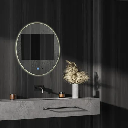 LOMAZOO Miroir salle de bain Dallas avec LED 80 cm rond 5