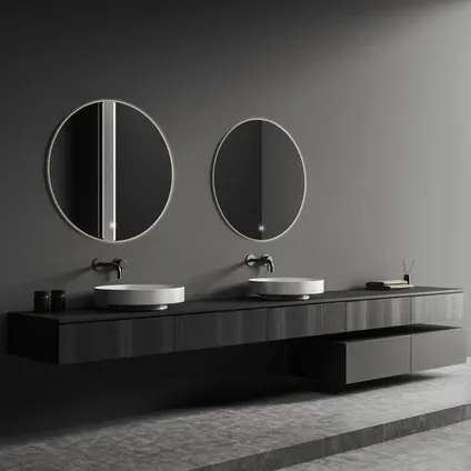 LOMAZOO Miroir salle de bain Dallas avec LED 80 cm rond 7