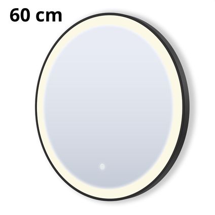 LOMAZOO Miroir salle de bain Milano avec LED 60 cm noir rond