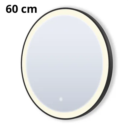 LOMAZOO Miroir salle de bain Milano avec LED 60 cm noir rond