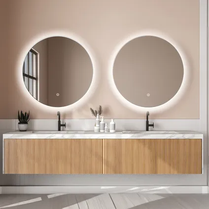 LOMAZOO Miroir salle de bain Chicago avec LED 60 cm rond 4