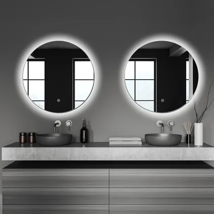 LOMAZOO Miroir salle de bain Chicago avec LED 60 cm rond 5