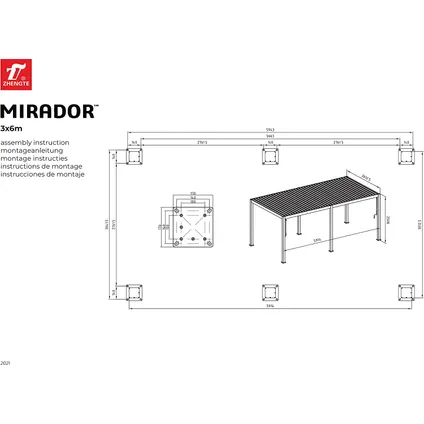 Mirador - terrasoverkapping - Classic -300x600cm- antraciet 6